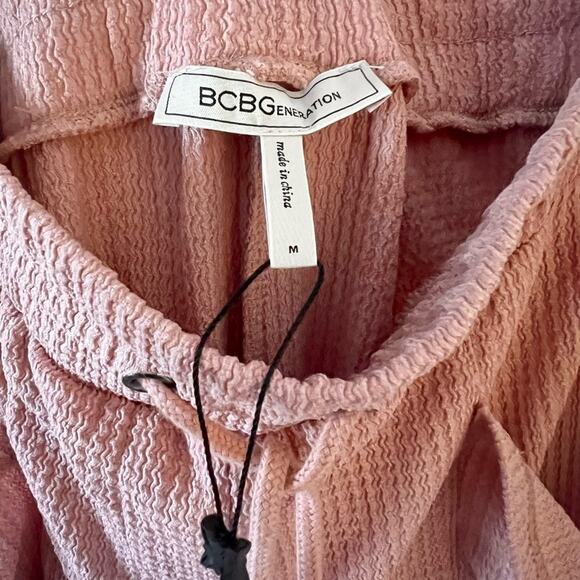 NWT BCBGeneration Womens Pink Textured Oversized Jogger Lounge Pants Sz Medium - Picture 5 of 7